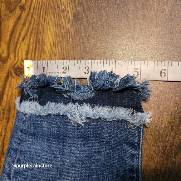 Loft Jeans Sz 4 Curvy Skinny Mid Rise Fringe Tier Hem Tummy Control - Picture 11 of 13